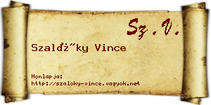 Szalóky Vince névjegykártya